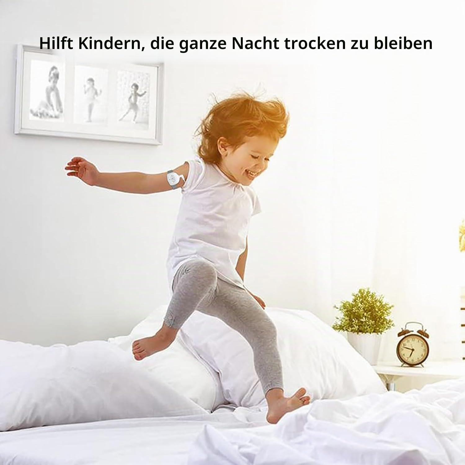 Bettnässalarm für Jungen & Mädchen: USB-aufladbar, mit Musikoption, Vibrationsalarm und Musikoption+Vibrationsalarm – Vereinfachung des Nachttime-Toilettentrainings