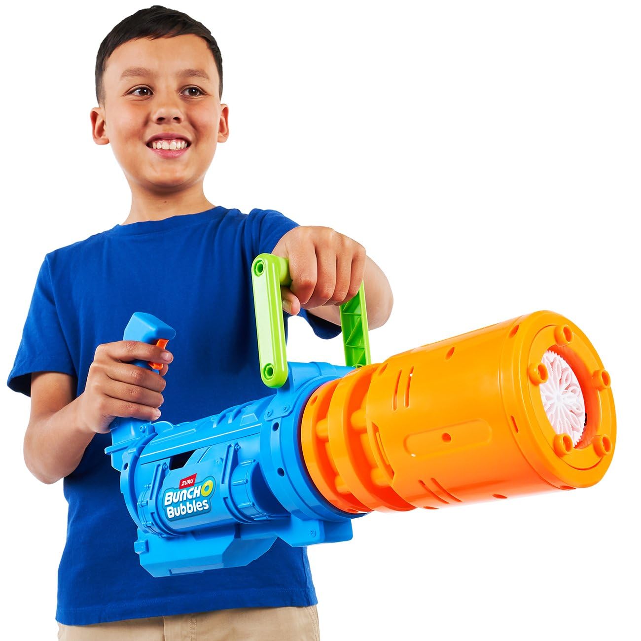 Bunch O Bubbles Gatling Seifenblasen-Blaster – Motorisierte XXL-Action mit LED-Effekt – 15.000 Bubbles pro Minute - Inkl. 250 ml Lösung - Ultimatives Party-Highlight
