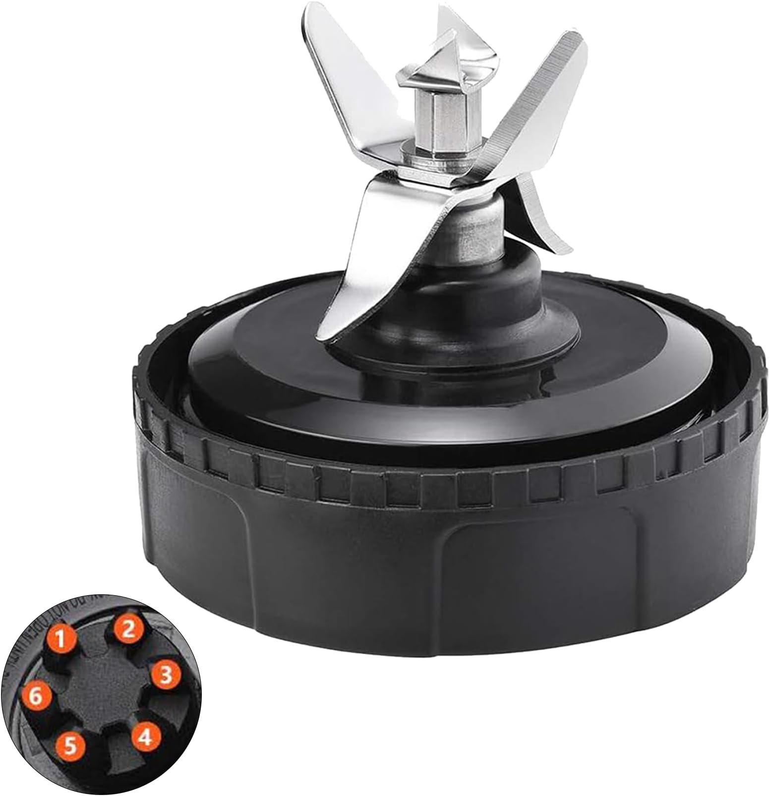 Blender Blade Fit for Ninja, Replacement Parts 6 Fin Male Blade, Blender Accessories Compatible with Nutri Ninja Auto IQ BL660 BL663 BL740 BL770 & BL780, Only Fit 16oz Cups