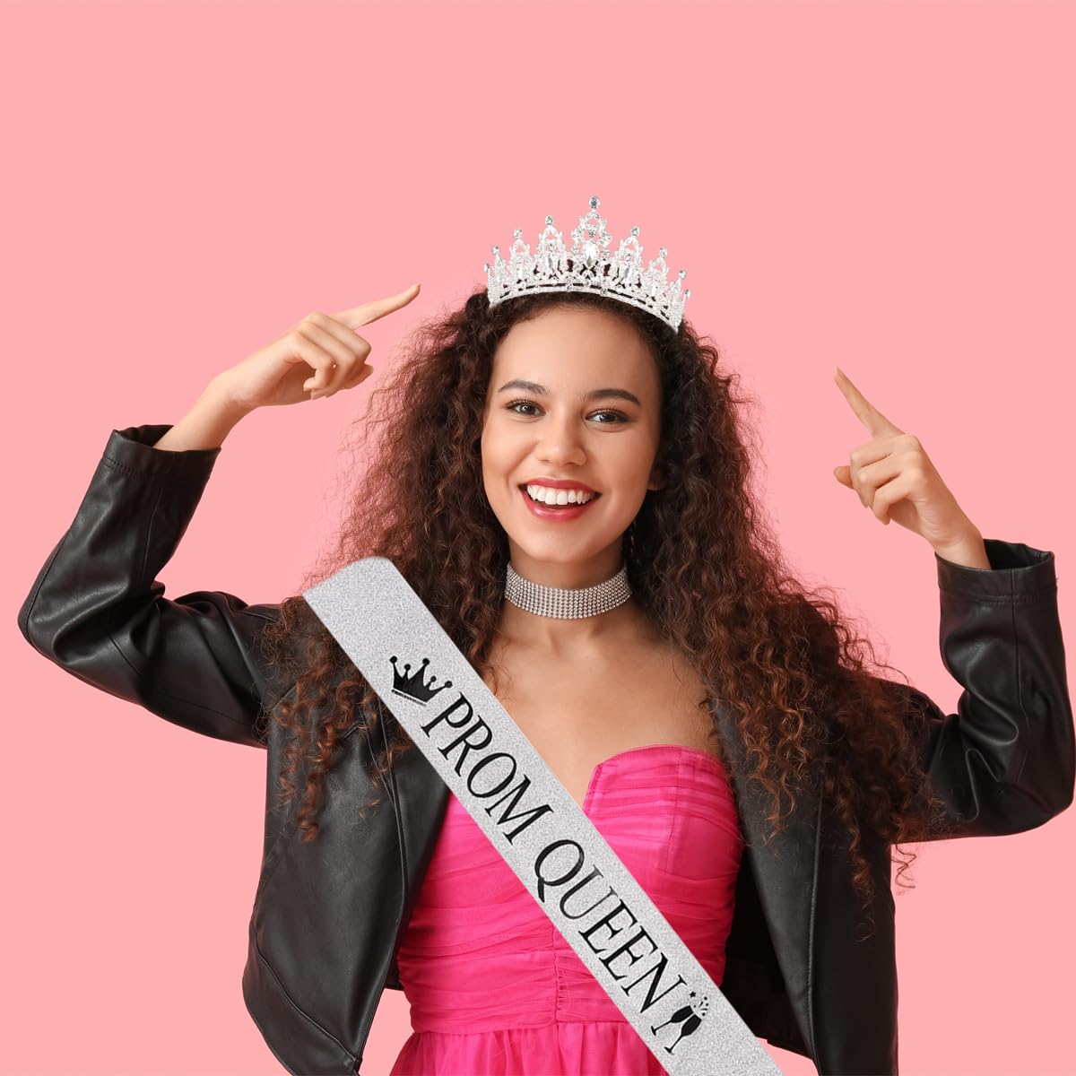 Leixi Corone e Fasce da Regina e Re del Ballo, Accessori per Costume Tiara e Fasce per Re e Regina del Ballo di Diploma, per Favori di Festa