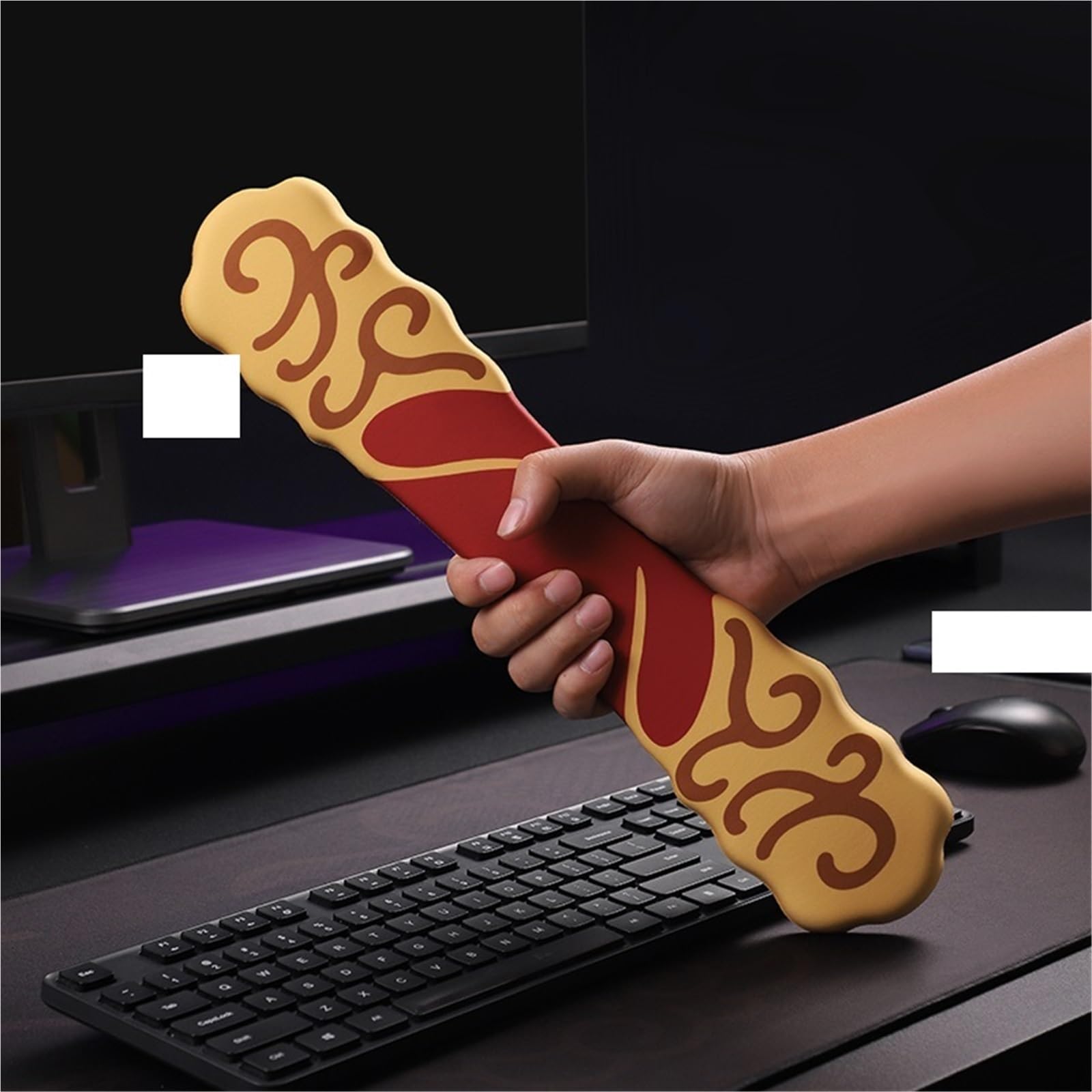 Repose-Poignet pour Clavier, Ensemble Support de Poignet et Tapis Bureau for Clavier Souris, Court Long, 3 pièces(Desk Mat)