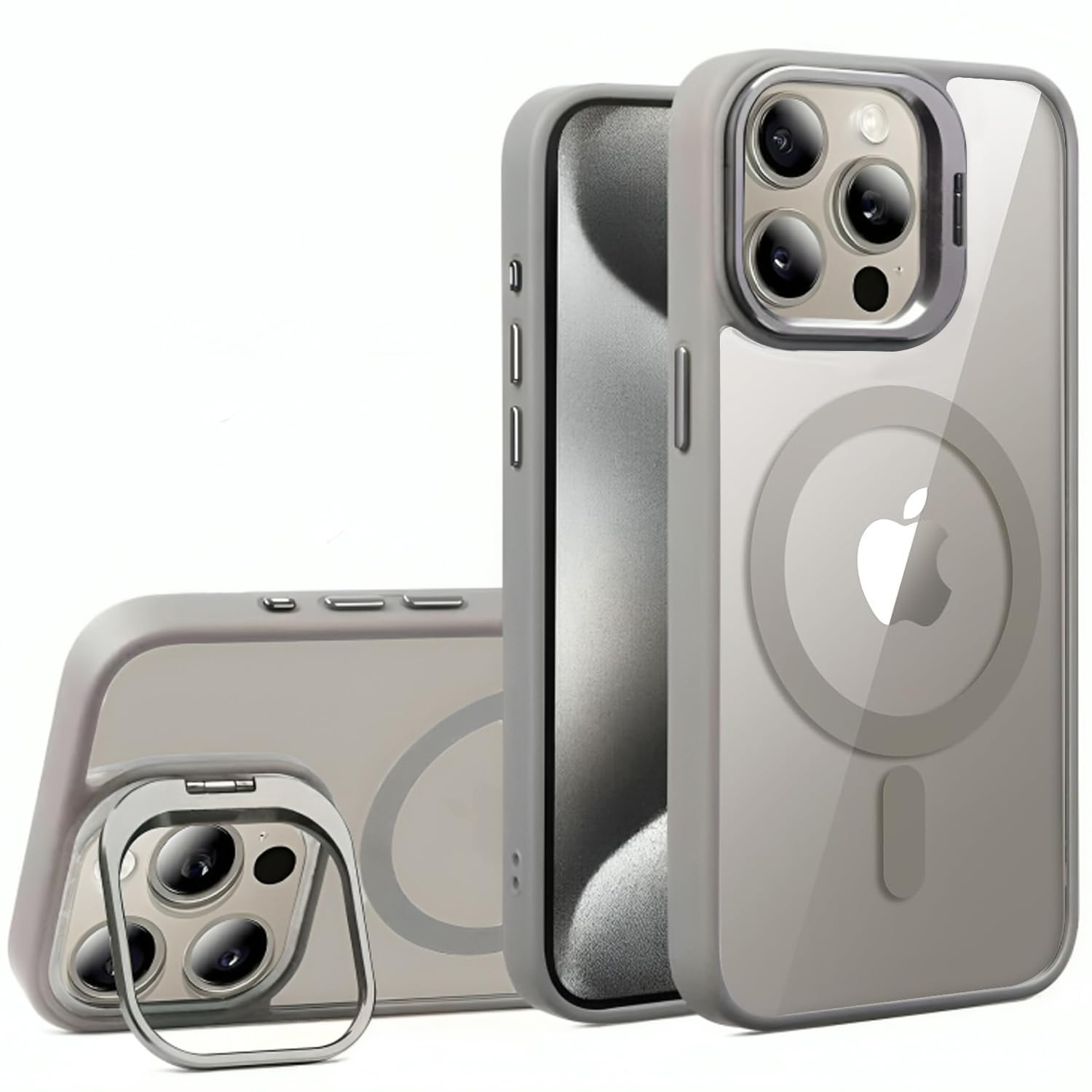 VONZEE iPhone 15 Plus Clear Case with Camera Stand -11