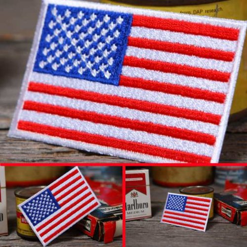 Amazon.co.jp: 星条旗 刺繍ワッペン アイロン接着可 アメリカ国旗 USA