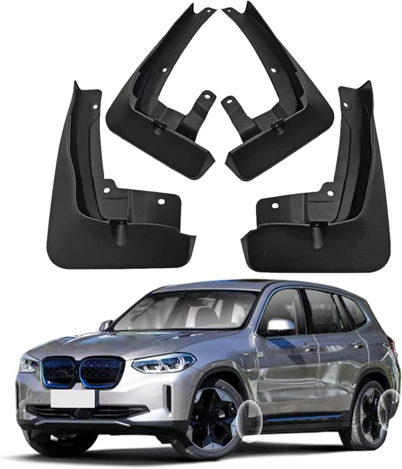 Guardabarros BMW iX3 sin taladrar para solucionar las salpicaduras de barro en la carrocería