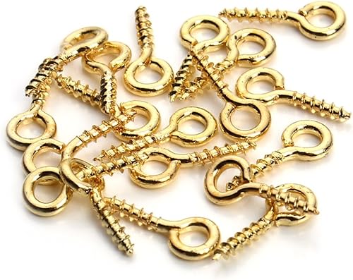 Miniatura 53 de 200 ganchos de metal para tornillos de 0.55 pulgadas/0.276 x 0.551 in, resistentes para hacer joyas de bricolaje, proyectos de arte y manualidades
