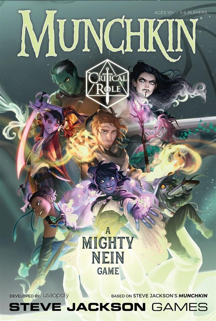 USAOPOLY Munchkin: Critical Role Card Game | Munchkin Game Featuring Critical Role Mighty Nein Campaign | Officially Licensed Critical Role Card Game | Familiar Members, Characters & Guests