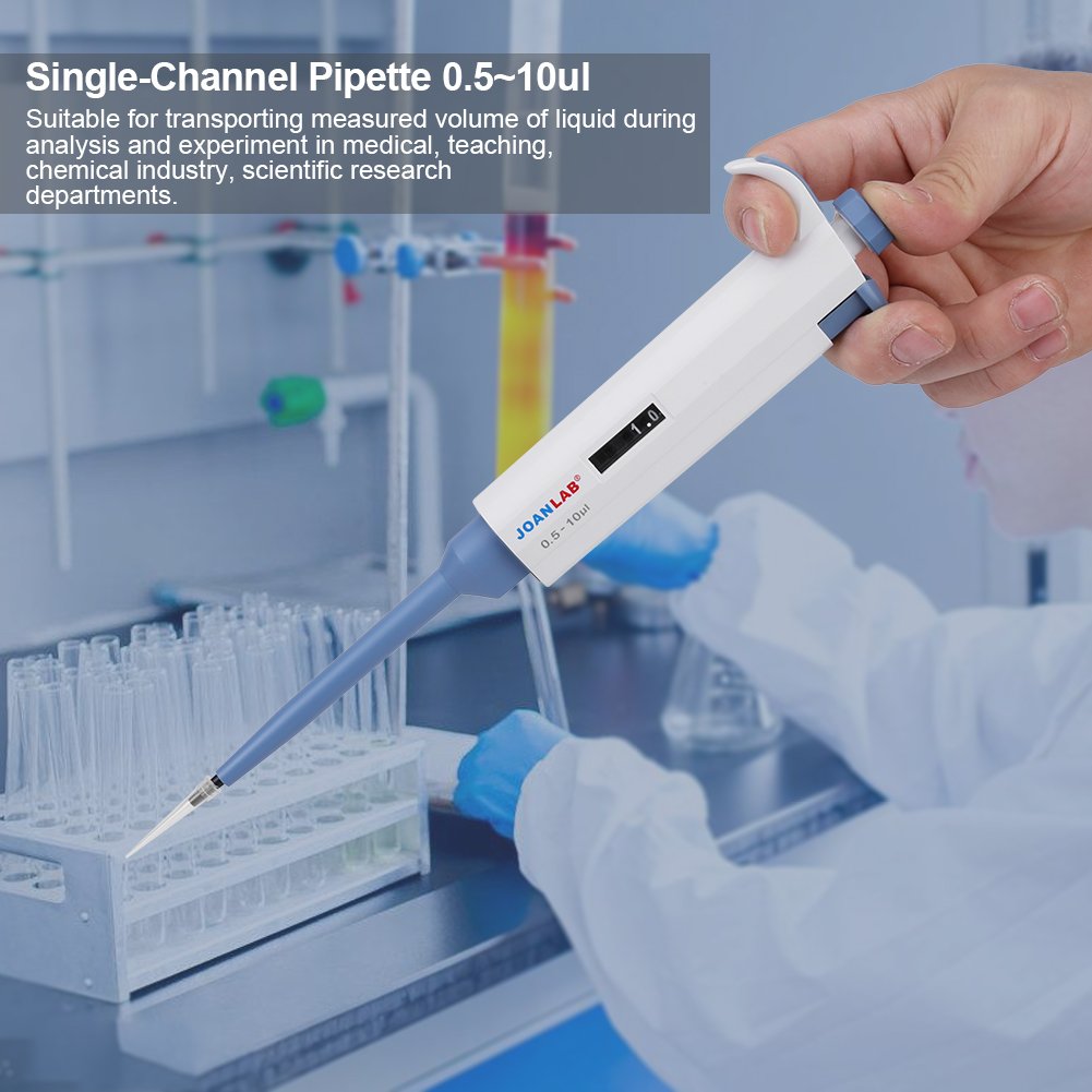 Micropipeta 2 + Akozon Pipeta De Volumen Variable De Un Solo Canal Manual Pipeta De Micropipeta Ajustable Pipeta Herramienta De Laboratorio 0.5~10U