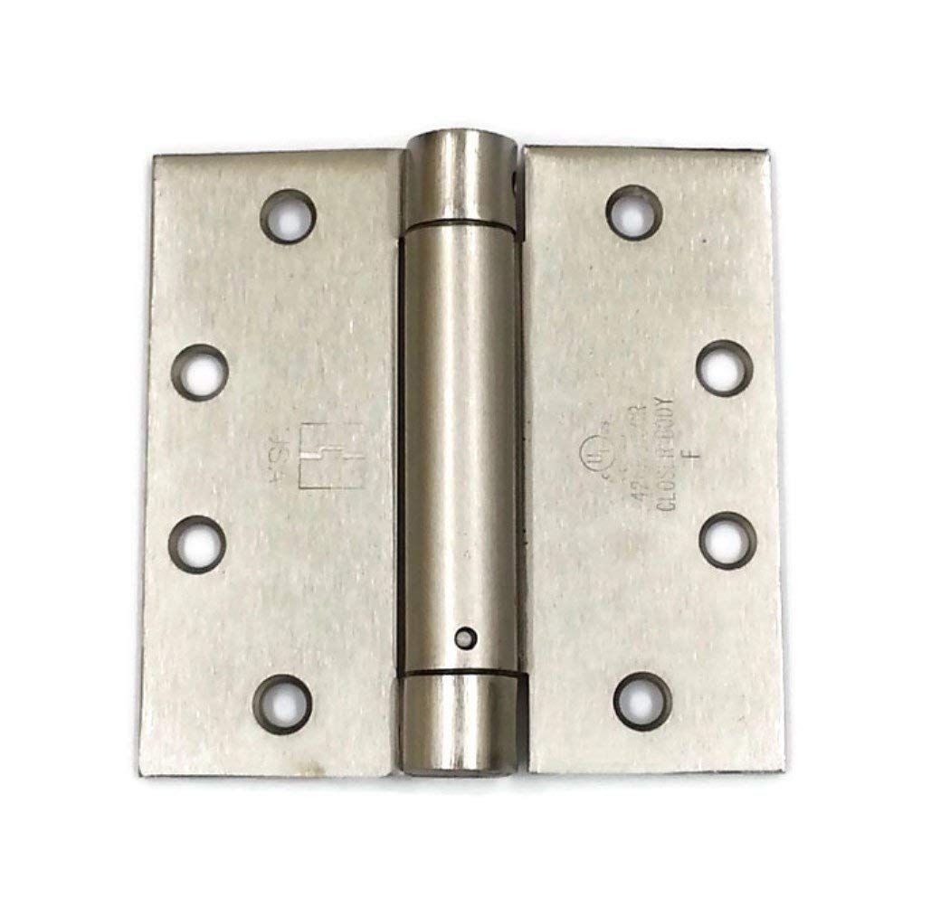 Hager 1250415.1 4 x 4 Full Mortise Single Acting Square Corner Spring Hinge Single Box # 177491 Satin Nickel Finish