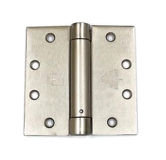 Hager 1250415.1 4" x 4" Full Mortise Single Acting Square Corner Spring Hinge Single Box # 177491 Satin Nickel Finish