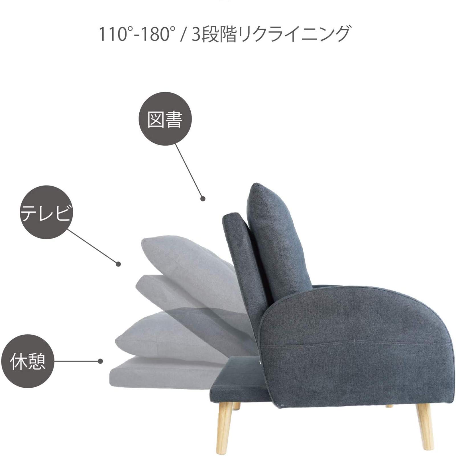 Amazon｜オットマン付きソファ リクライニングソファ 一人掛け 人が
