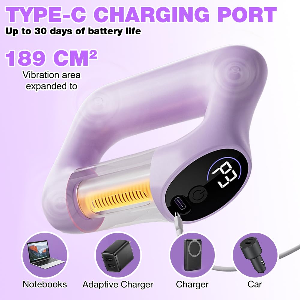 Anneau de Fascia Multifonctionnel, Anneau Minceur Taille, Chargé de USB, Anneau Masseur avec 5 Forces Réglables Bras, Appareil de Massage du Ventre pour Jambes etc