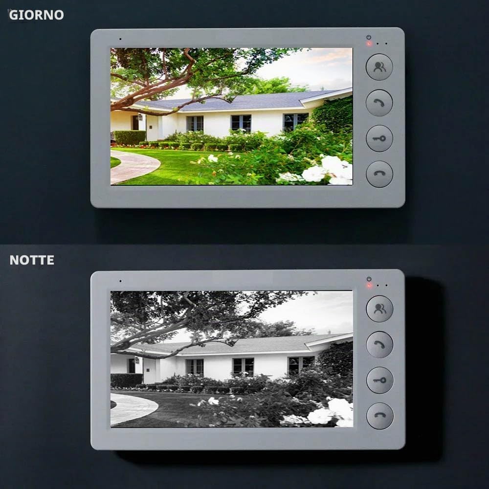 Sistema di interfono video cablato per appartamento, kit videocitofono da 7 pollici con 2/3/4/5/6/8/10/12 unità, videocitofono per interni ed esterni, audio bidirezionale, sblocco con una chiave per