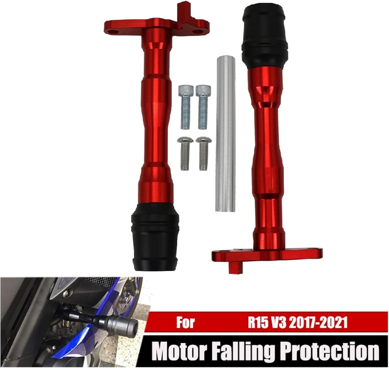 Compatible with YZF-R15 YZF R15 YZFR15 V3 2017 2018 2019 2020 2021 Falling Protection Frame Slider Fairing Guard Crash Pad Protector(Gold)