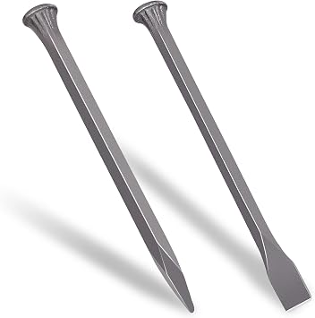 2 Piece Cold Chisel Set, 25cm Heavy Duty Cold Stone Chisels Concrete Chisel Made with Carbon Steel for Cutting Stone Masonry Granite Mortar Cement Cement