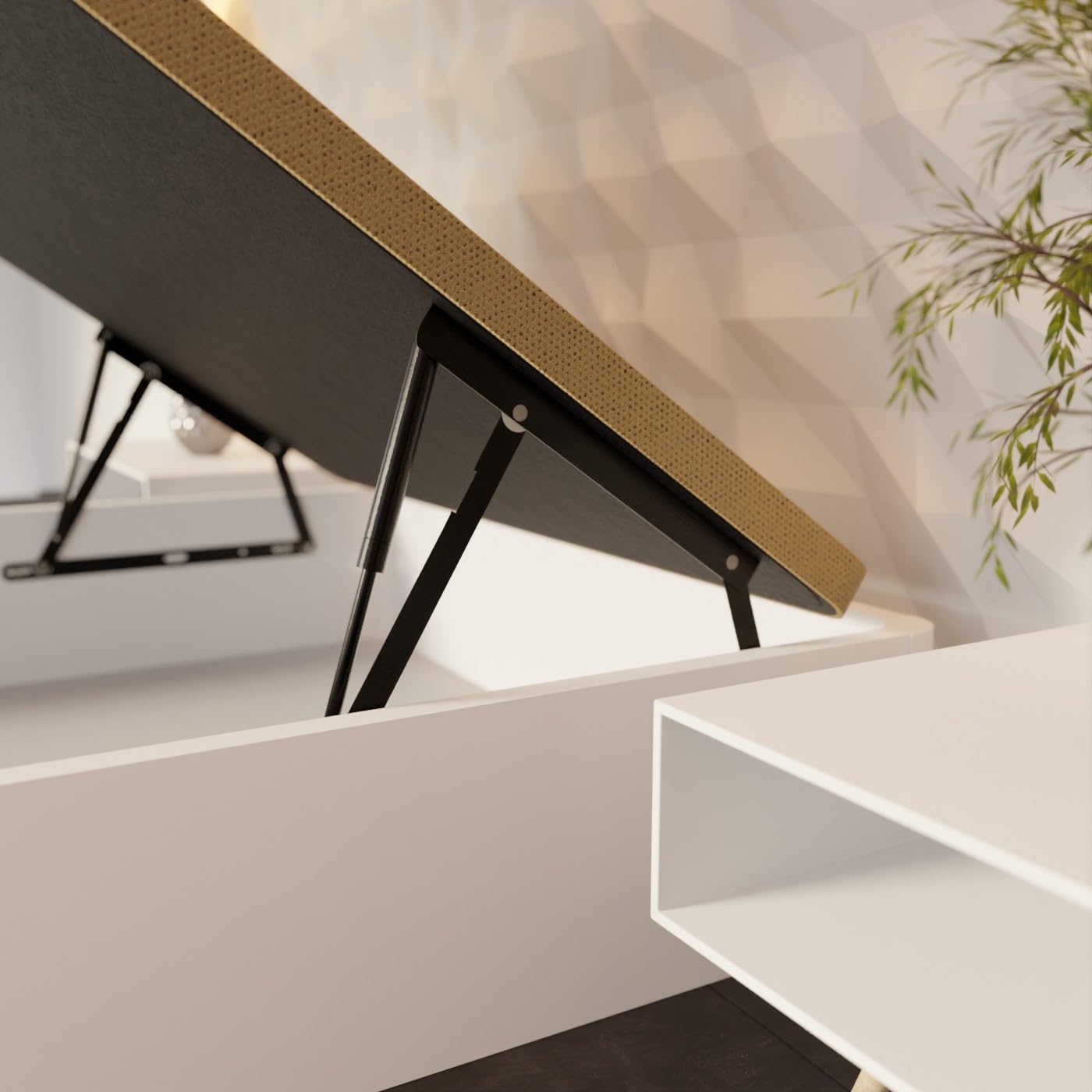 mattfy - Canapé Abatible de Madera Súper Reforzado con Gran Capacidad, Esquinas Redondeadas, 135 x 190, Blanco
