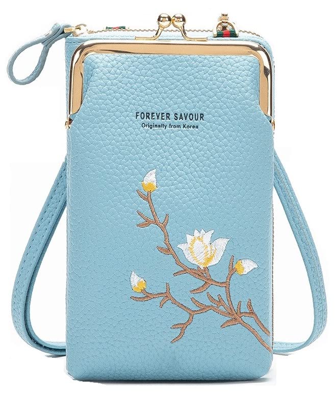 MOCA Women Sling Cross-Body Wallet with Mobile Cell Phone Holder Pouch Pocket Purse Clutch Bag with Card Slots/Shoulder Strap For Womens (Blue) (B0BCG3ZCN2) Amazon Price History, Amazon Price Tracker
