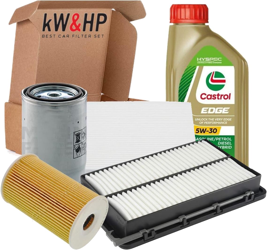 KIT TAGLIANDO 4 FILTRI + 6LT OLIO ORIGINALE 5W30 COMPATIBILE CON HYUNDAI TUCSON II 1.7 CRDI 85KW 116 CV