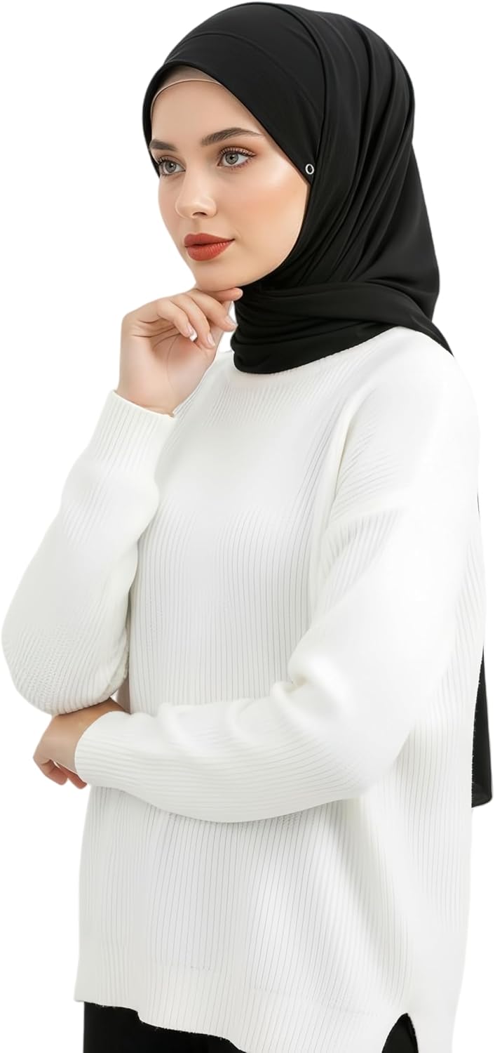 Yeieeo Muslim Inner Hijab With Button Cap for Women Turban Underscarf Undercap Bonnet Islamic Jersey Tube Caps - Image 4