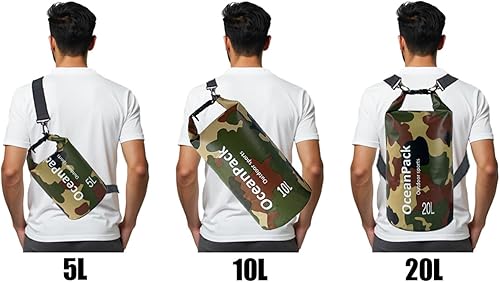 Miniatura 9 de Dry Bag impermeable para mujeres, 5L10L20L Roll Top ligero seco bolsa de almacenamiento mochila para viajes, natación, canotaje, kayak, camping