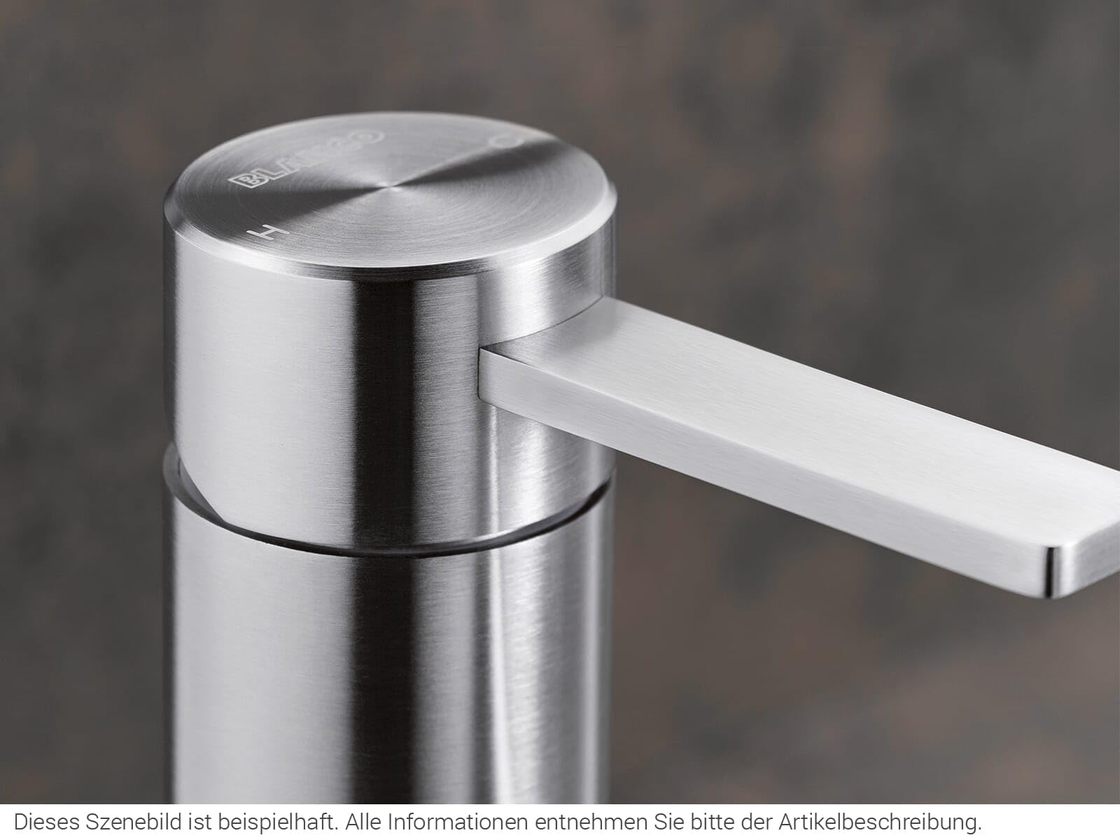 BLANCO AMBIS | Küchenarmatur aus massiv Edelstahl | Hochdruck | [5,2x27,5x22,7 cm] | Gesicherte Wasserqualität & wassersparend | Rückflussverhinderer | Keramik Kartusche