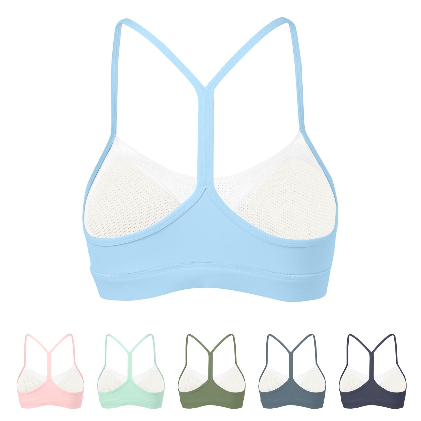 Sports Bra for Women Low Impact Racerback Workout Bras Sexy Thin Straps Yoga Sport Bras with Removable Pads
