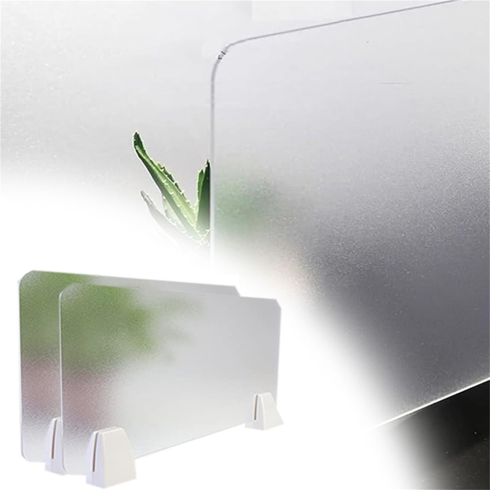 GBRJUYF Transparent Desk Divider Panels, Semi-Transparent Table Partition, Workspace, 2 Pcs (H 90CM x W 55CM) - Ideal for Office & Home Use