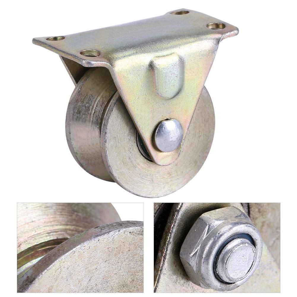 V-Groove Wheel, Pulley Wheel,Gate Rollers,Sawmill,2" Dia V Type Roller Wheel with Bracket Sliding Gate Track 45# Steel for Industrial Equipment Carts, 660 lbs Pack of 2