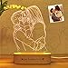 Foto personalizzata personalizzata Lampada 3D Incisione di foto Testo personalizzato Lampada 3D LED Luce notturna con la tua foto e testo Per bambini Matrimonio Migliori regali (Foto di due persone)