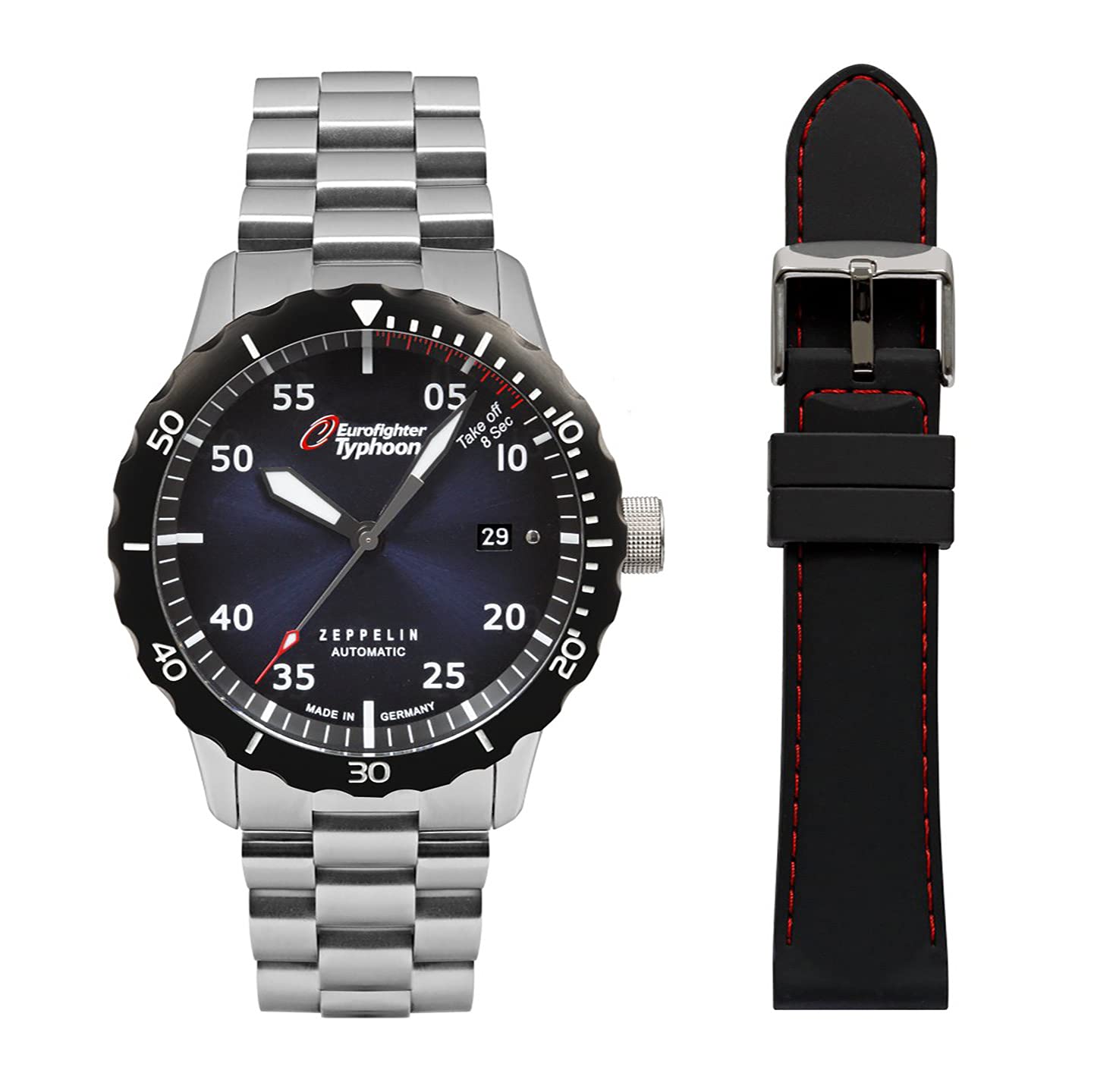 Zeppelin Eurofighter 7268M3_set Orologio automatico uomo Con cinturino di riserva