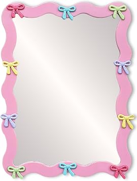 Bow Magnetic Locker Mirror 5" x 7" Small Real Glass Makeup Mirror with Magnetic Backing Lockers Decoration Lockers Accessories for Girls Refrigerator Bathroom, Dorm, Office Cabinet - Muti Color