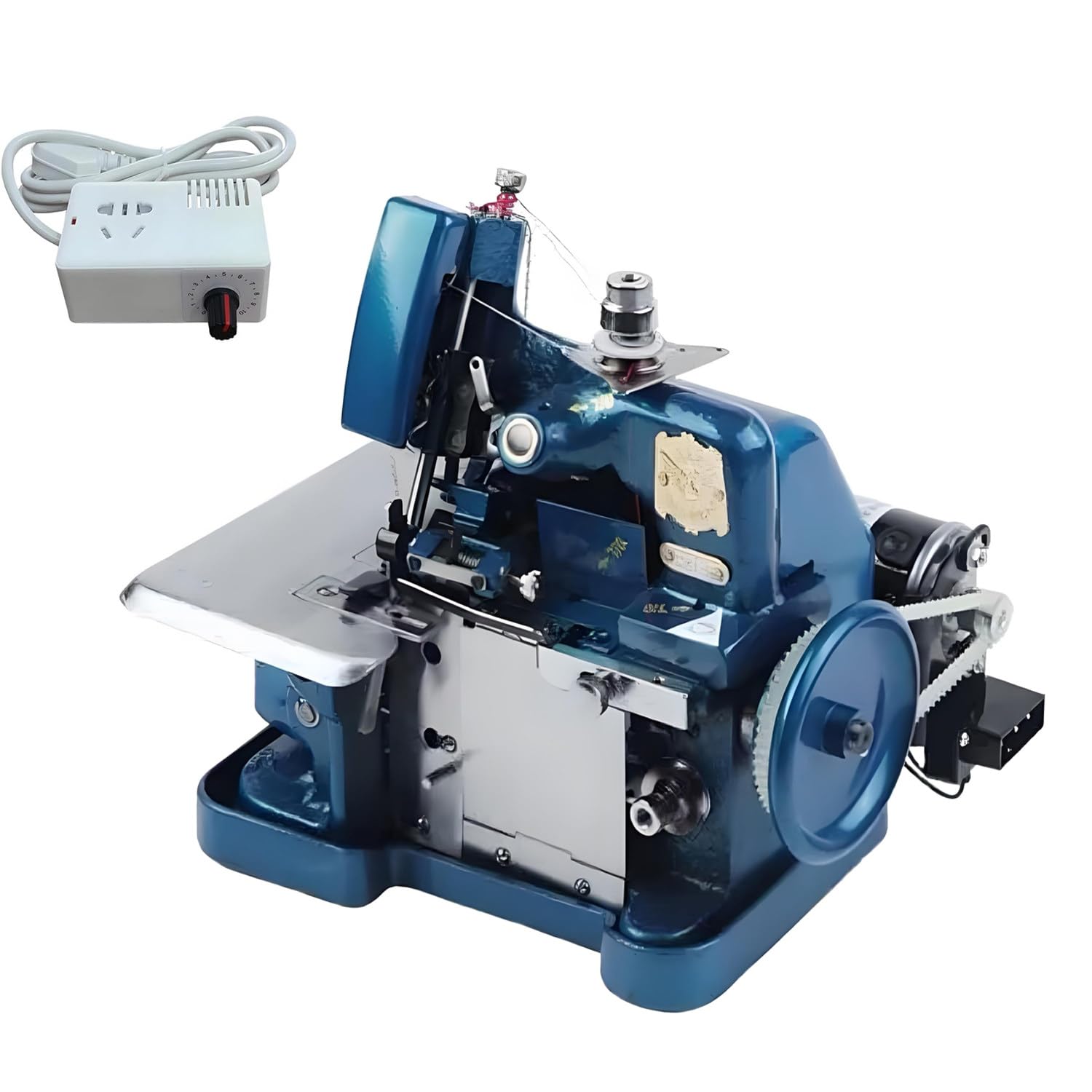 Remalladora Overlock Robusta con Cuerpo Metálico Y Motor 250w De Alta Velocidad,Compacta Y Portátil, Punto,Telas Elásticas Y Acabado Rápido De Bordes Blue