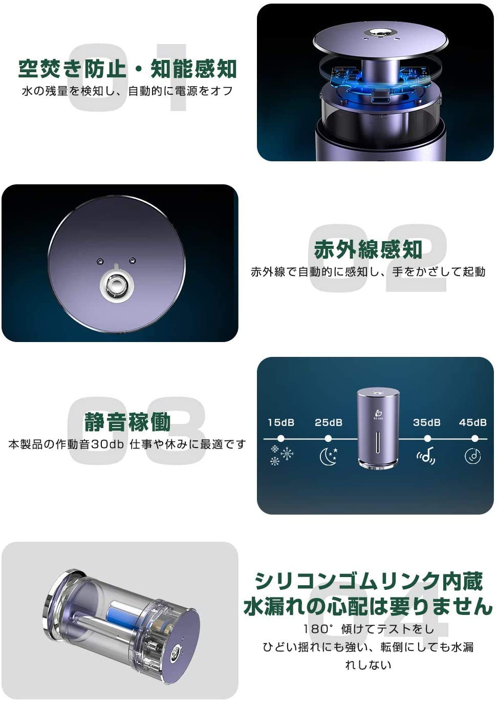 Pulverizador automático de desinfección de Alcohol Mini infrarrojo portátil, dispensador de Alcohol sin Toque, esterilizador de inducción de Carga USB,Sexy Purple