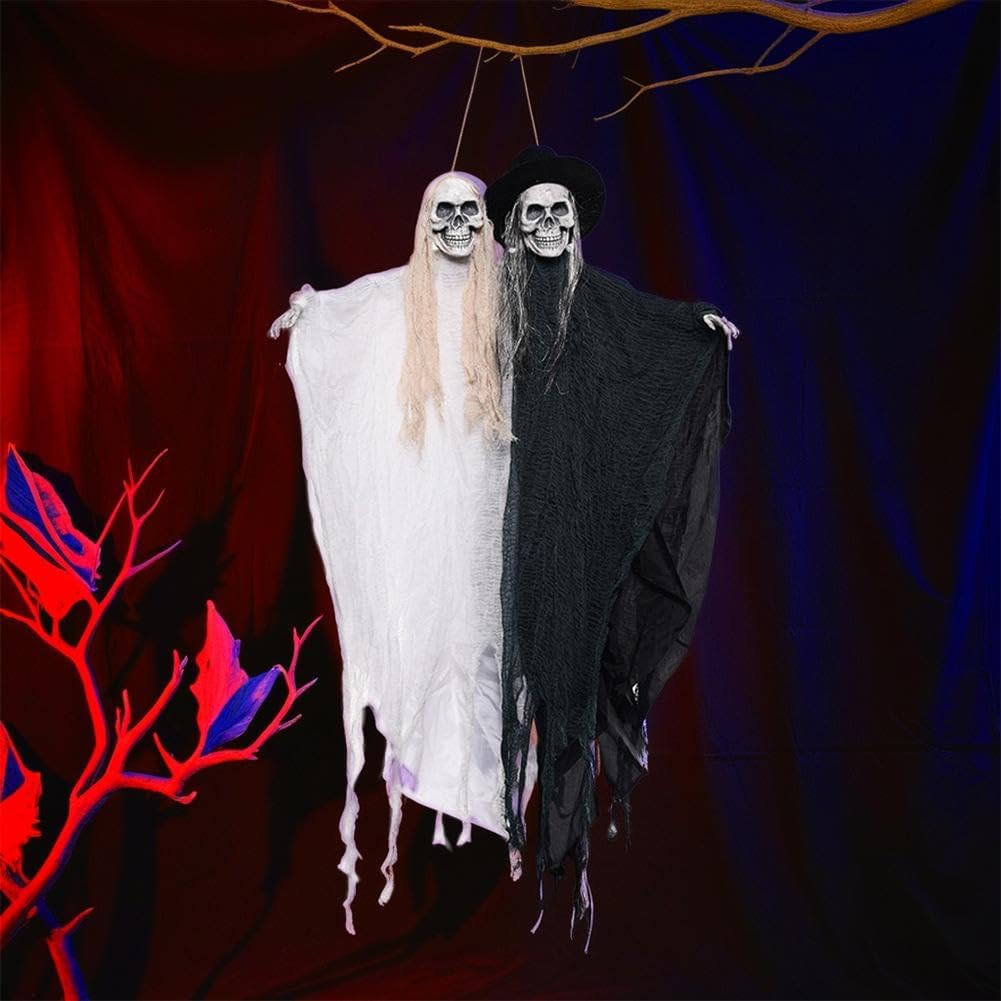 ハロウィン アニマトロニクス 花嫁 & 花婿 ぶら下がっているスケルトン