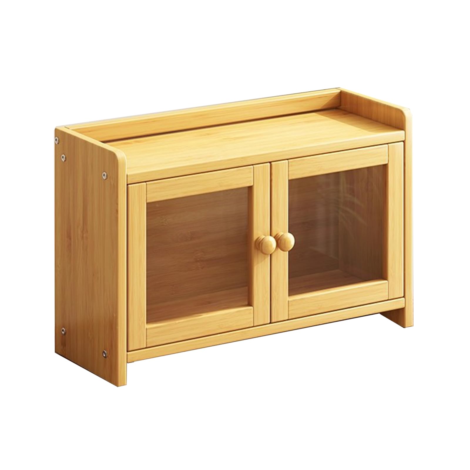 Photo 1 of RZGZKLSH Storage Cabinet Mini Countertop Cabinet, Bamboo Organizer Kitchen Pantry Sideboard-with Acrylic Door Bread Box Countertop Storage Cabinet19.7 x 6.7 x 13 (Beige)