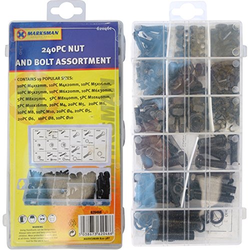 240 PC PIECE NUT AND & BOLT ASSORTMENT SET KIT : Amazon.co.uk: DIY & Tools