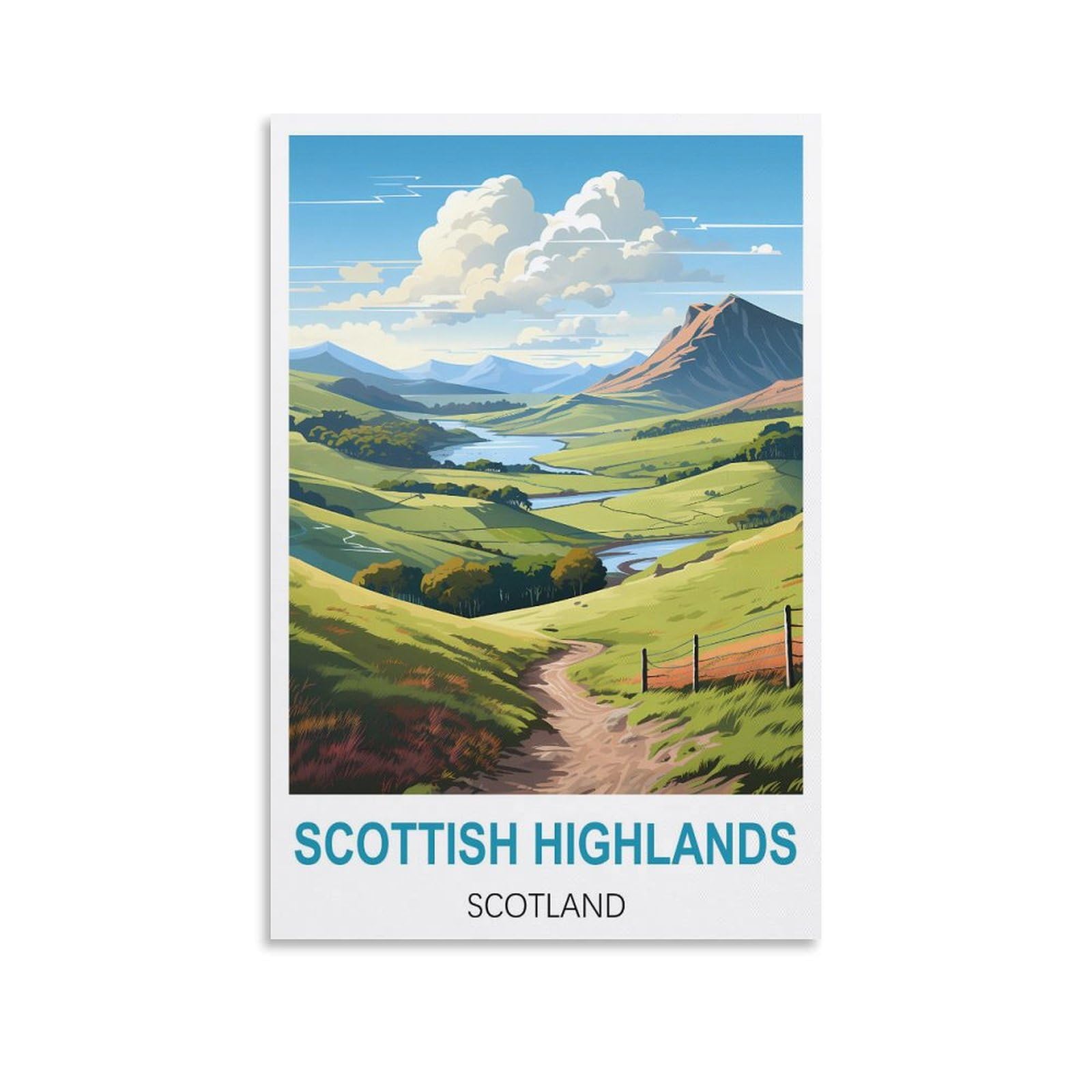 EZMLFA 5D Diamond Painting Kits,Scottish Highlands Scotlands Diamond Art Kits Adults, Create Your Own Diamond Painting Full Drill Gifts for Home Decor 40x50cm
