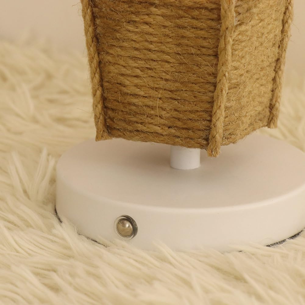 Kinder Nachttischlampe mit Touch Dimmbar, Tischleuchte Boho Kabellos, Kinderzimmer Heißluftballon Lampe Rattan Hanfseil Design Kinder Nachtlicht 3000K Warmes Licht für Schlafzimmer