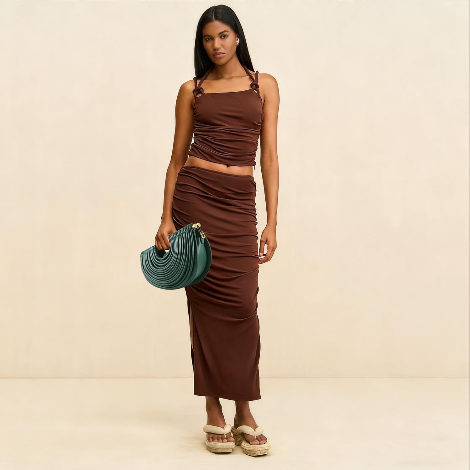 Clutch Purses for Women, Crescent Handbag Woven Bag, Formal PU Leather Purse Designer Handbags for Party Prom Wedding - Image 2