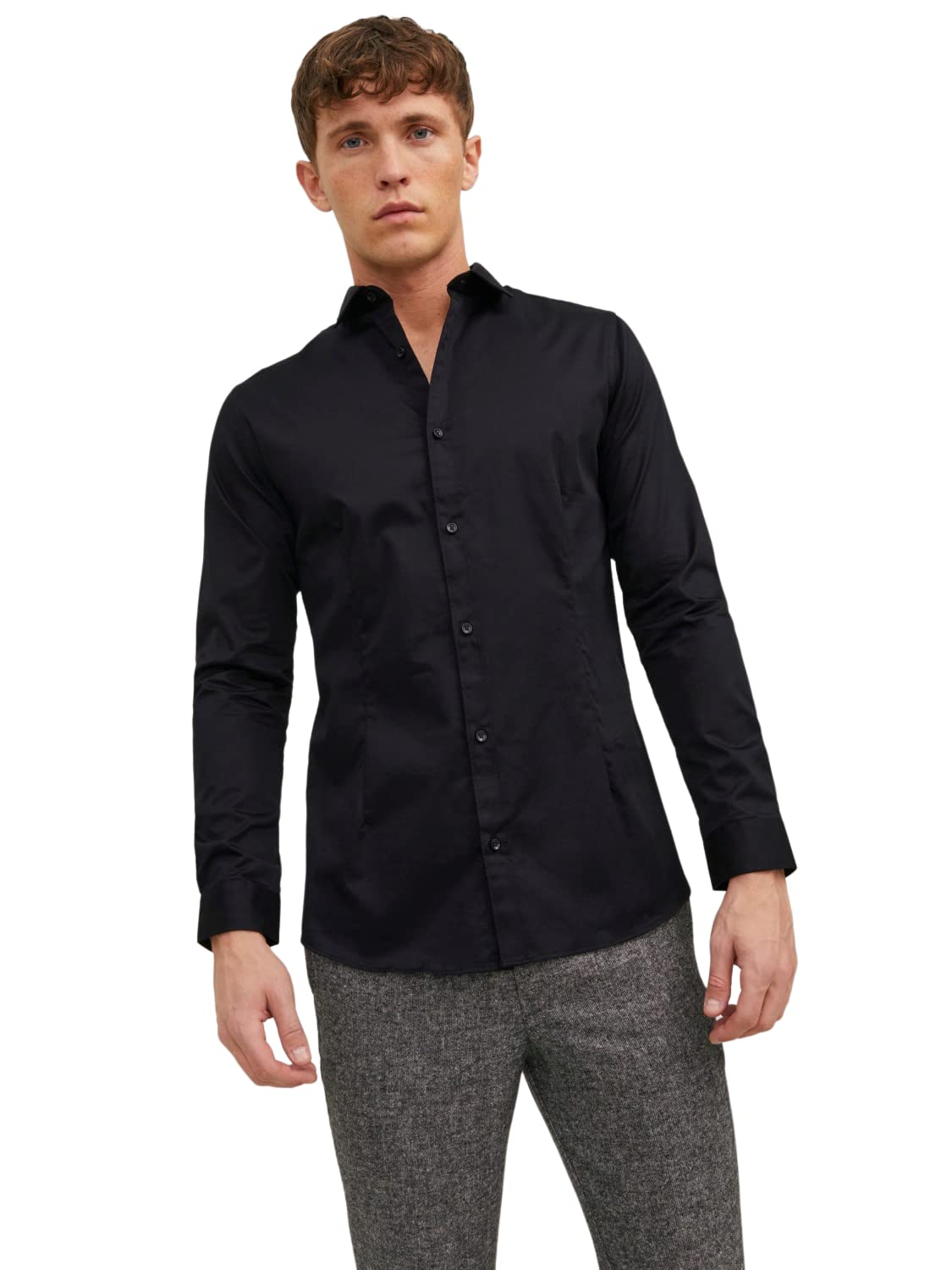 Jack & Jones Men's Parma Super Slim Fit, Black, M UK