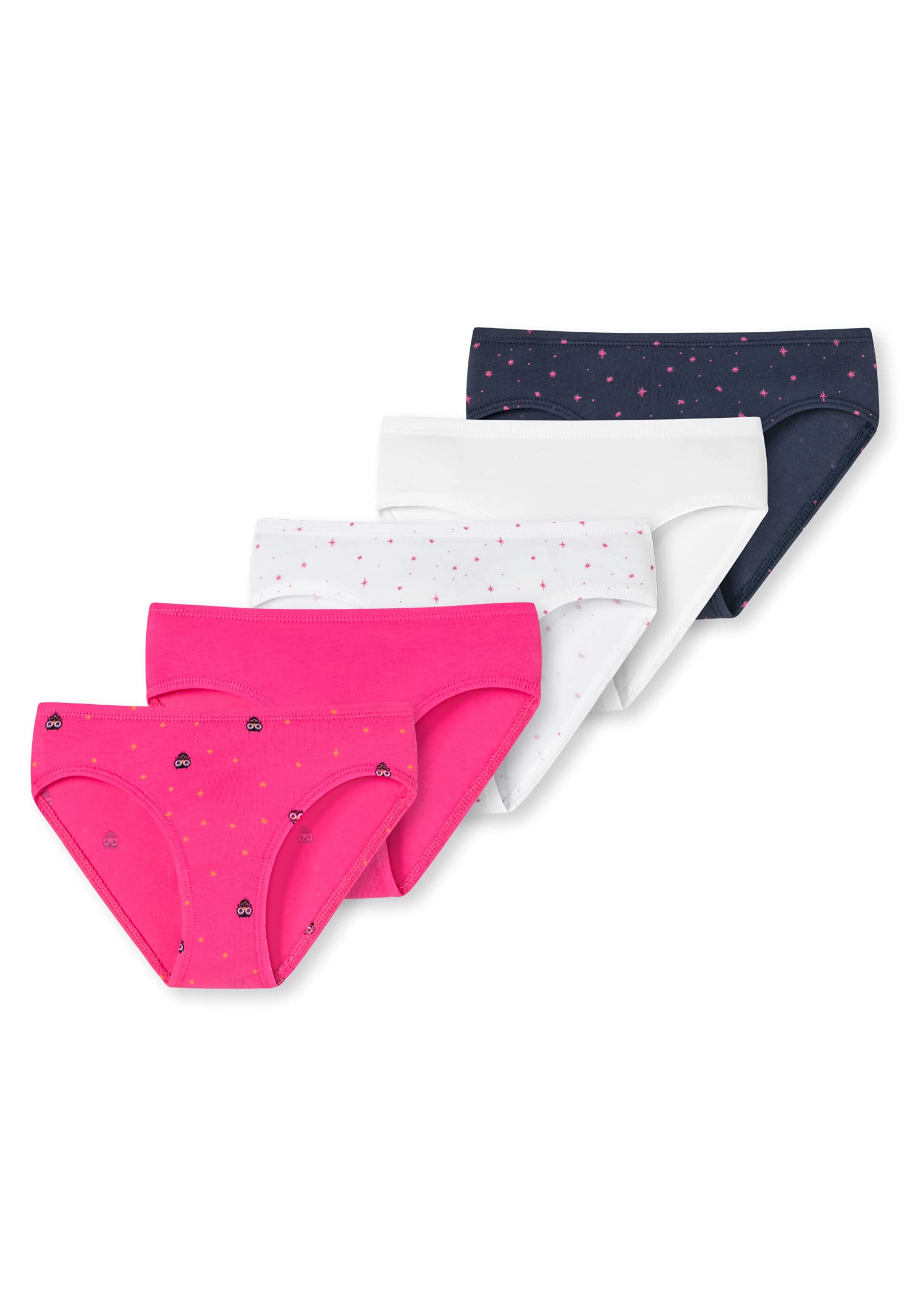Schiesser Mädchen 5 Pack Slips Unterhosen - 95/5 Organic Bio Baumwolle - Größe 92 bis 188