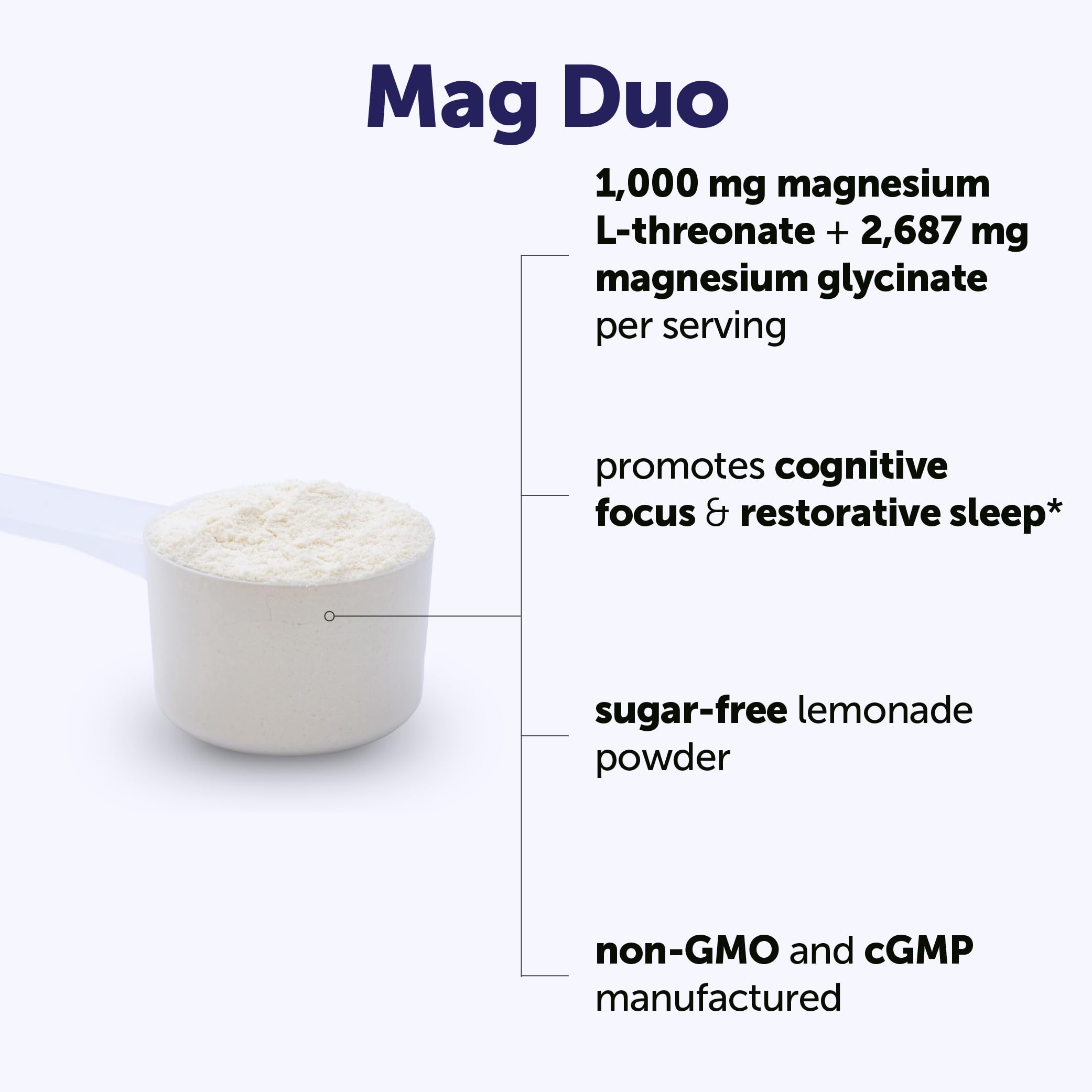 Micro Ingredients Mag Duo Magtein® Magnesium L-Threonate & Magnesium Glycinate Powder – Restful Sleep, Calm & Focus Support* – 2-in-1 Advanced Magnesium Formula – Sugar-Free Lemonade Flavor — Amazon image 2