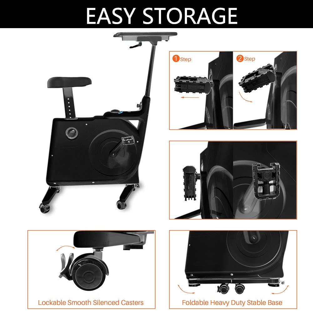 Level Magnetic Resistance Exercise Bike Desk Office Desk