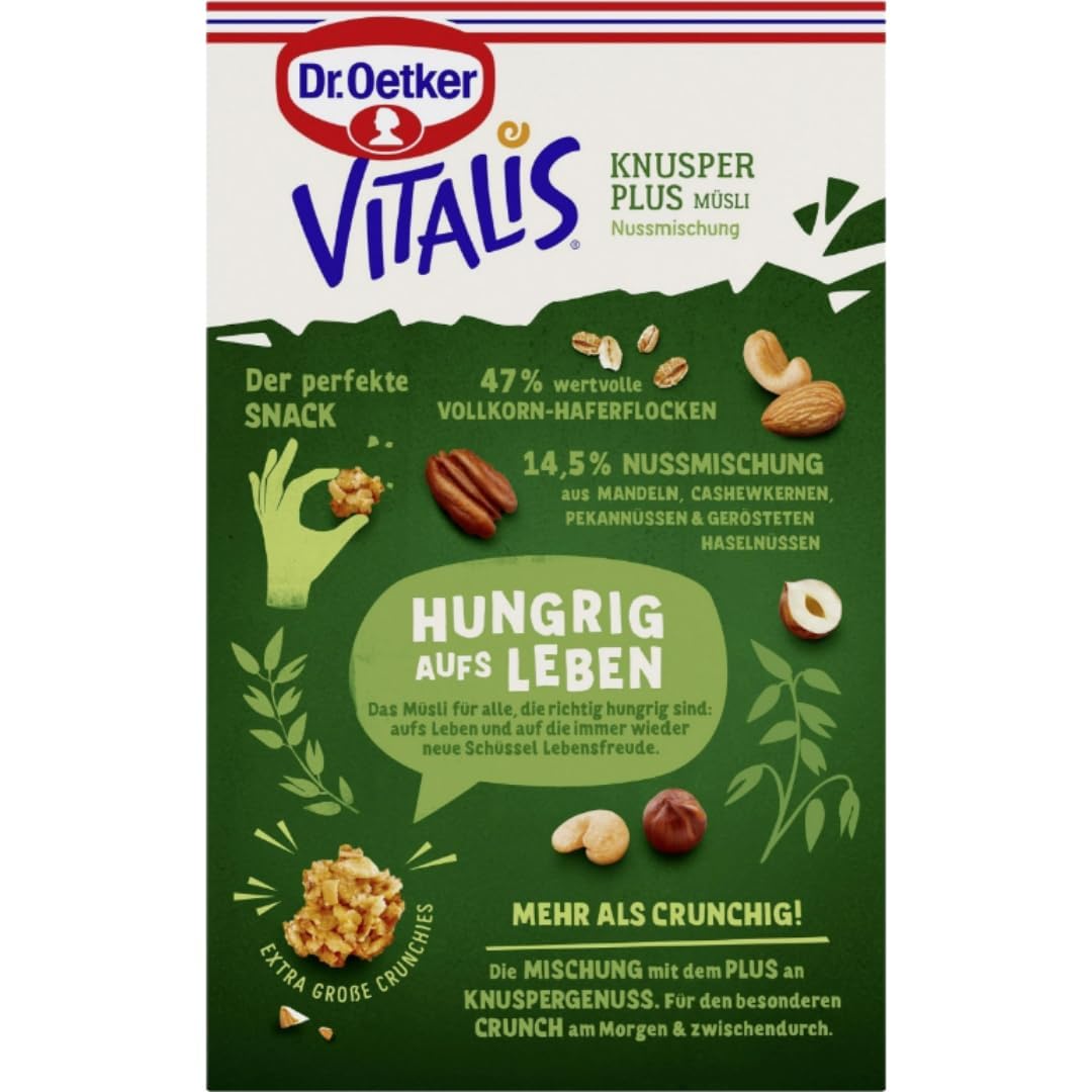 Mit Pufai Grocery, Vitalis Knusper Plus Müsli Nussmischung 450 Gramm x 5 Packungen