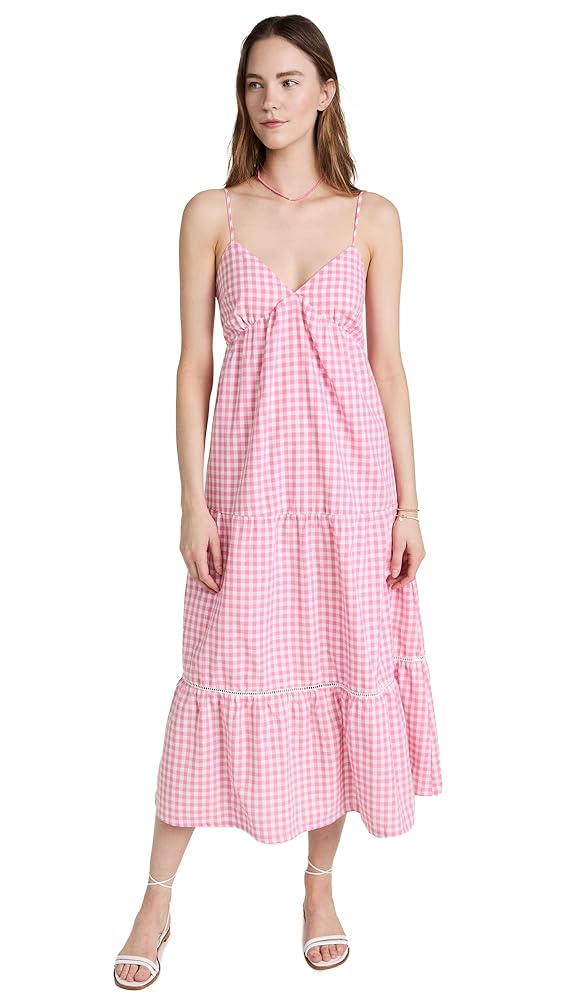 ワンピース Lumignon Candy check panel zip dress Lost + Wander Women's Lets Go On A Date Dress, Pink Gingham