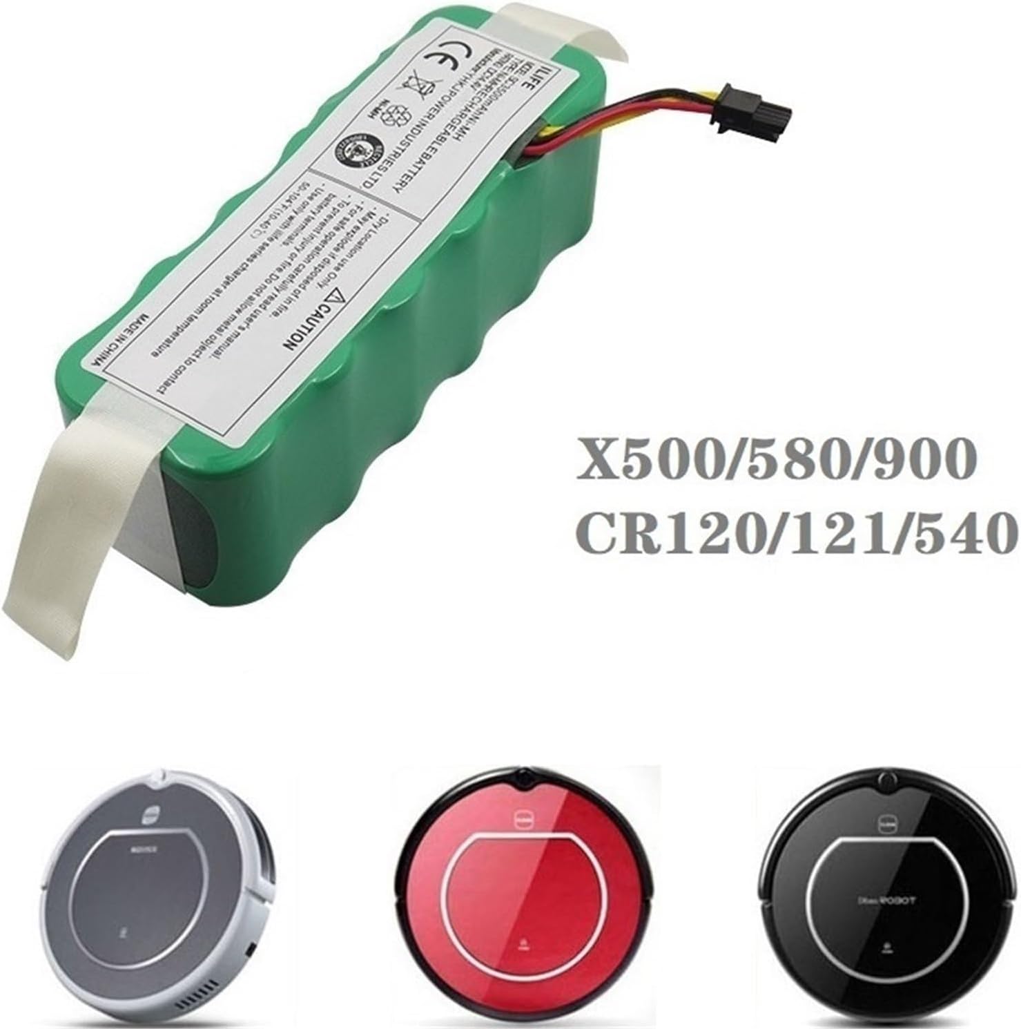 4500mAh 14.4v Battery, Compatible For Panda, X500,Compatible For Dibea, X500 X580 X900,Compatible For Haier, T322 T321 T320 Vacuum Cleaner CR121 CR540(14.4v 4500mAh 2pcs)
