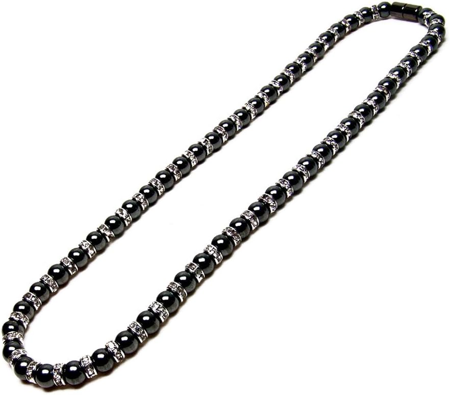Accents Kingdom Women's Hematite Stone Bead with Simulated Pearl Necklace