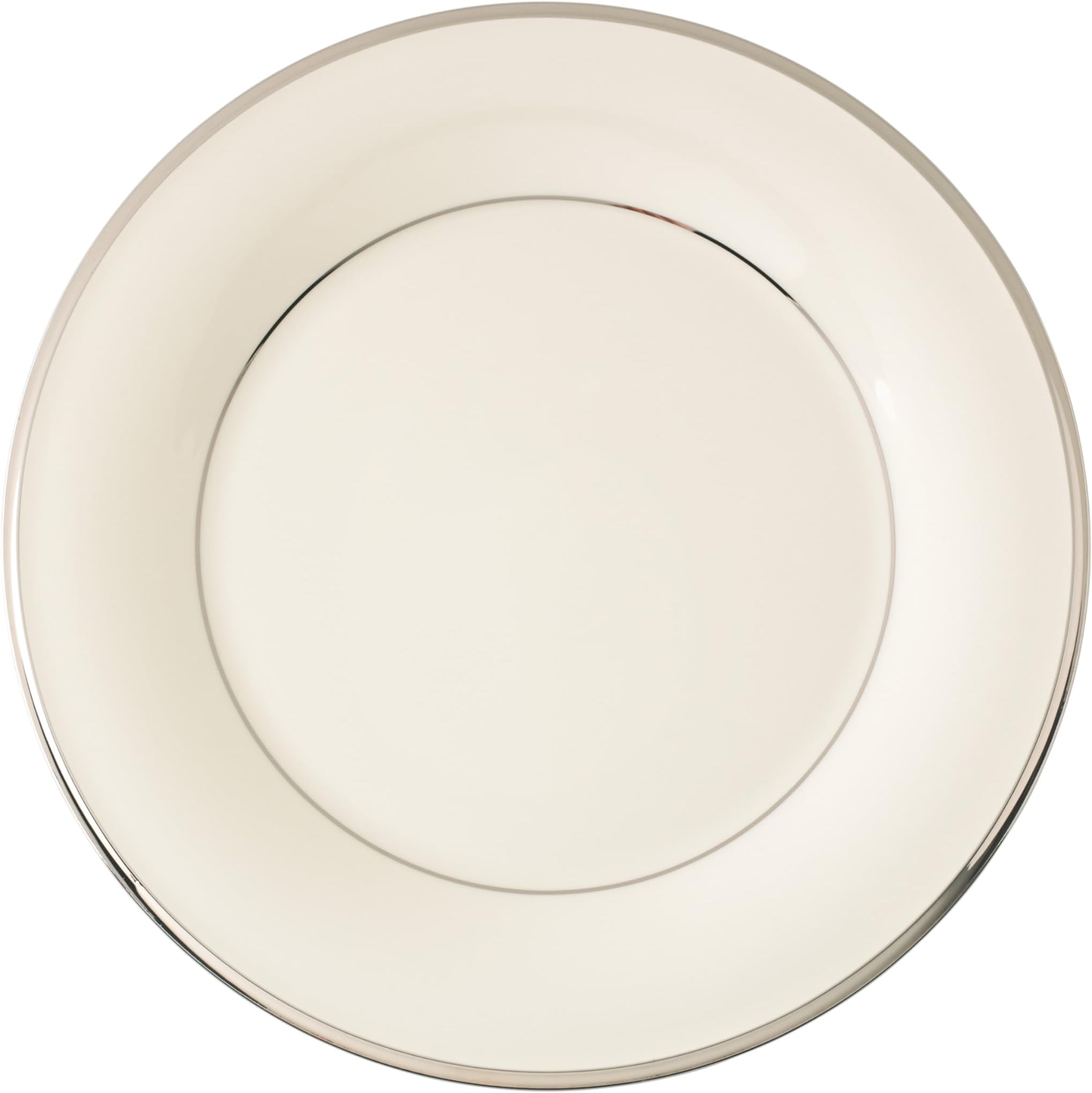 Solitaire Dinner Plate, ivory/platinum,White