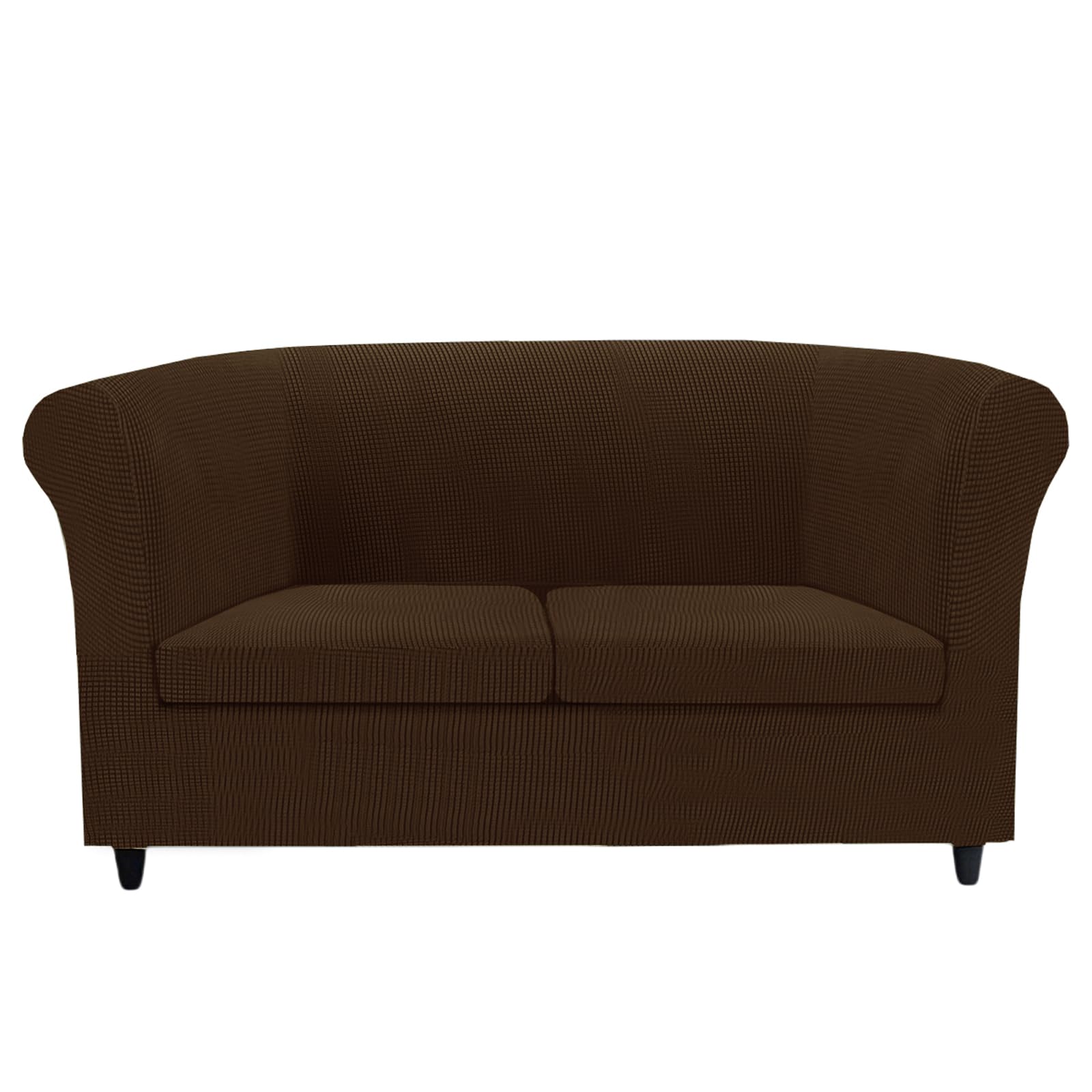 KYJSW Chesterfield Sofa Cover Stretch Jacquard Fabric Couch Slipcover With Armrests Cushion Cover Seat Cover Non-Slip Furniture Protector (Brown,LOVESEAT+2 LARGE SEATS)