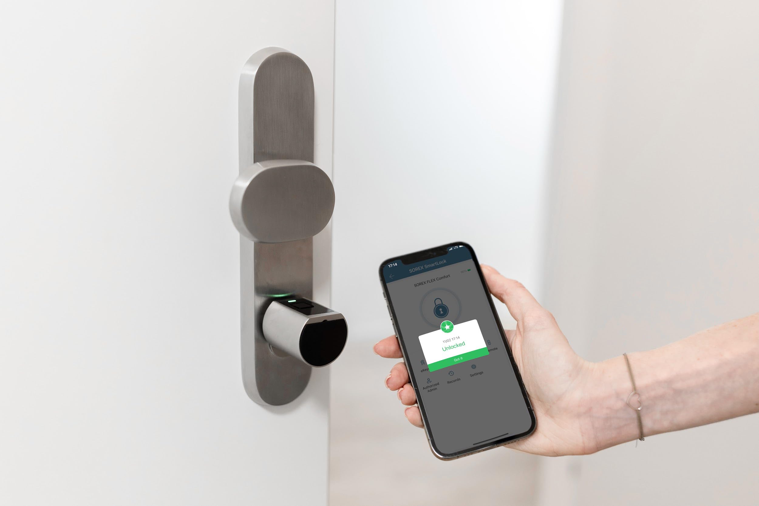 WIR elektronik eSCHLOSS eSCH420-PZ, Profilzylinder mit Fingerprint, RFID und App-Steuerung, für Außen- und Innentüren, individuell programmierbar, Elektronisches Türschloss Comfort