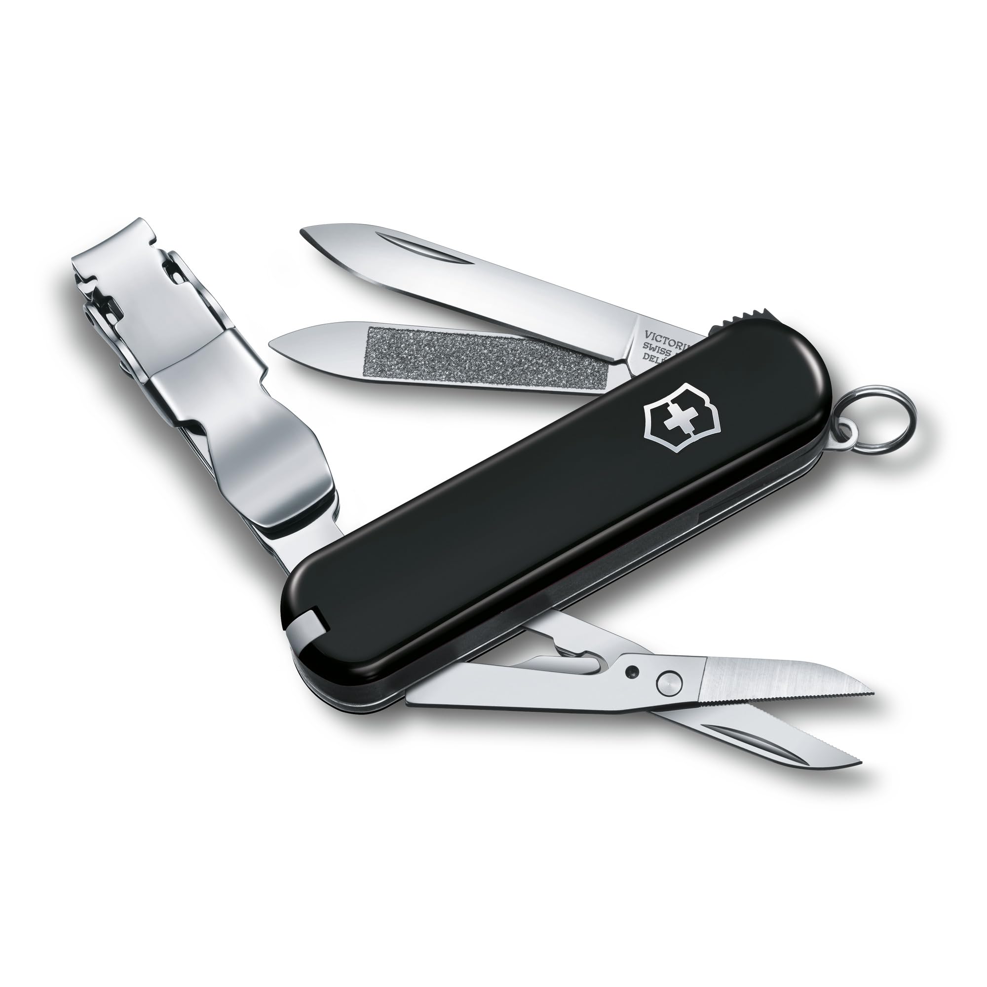 Victorinox Nailclip 580, Swiss Made, 8 Functions, Nail File, Nail Clipper, Blade, Scissors, Black
